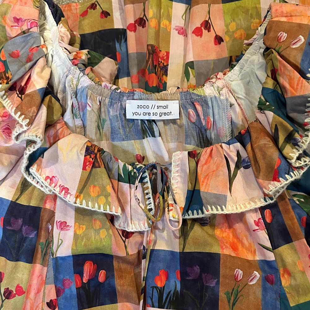 Multicolor Patchwork Midi Dress - image 3